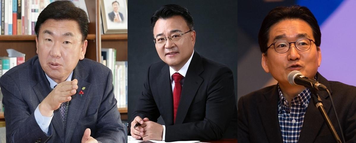본문 이미지 - 왼쪽부터 이범석 청주시장, 서승우 상당당협 위원장, 손인석 전 정무특보./뉴스1