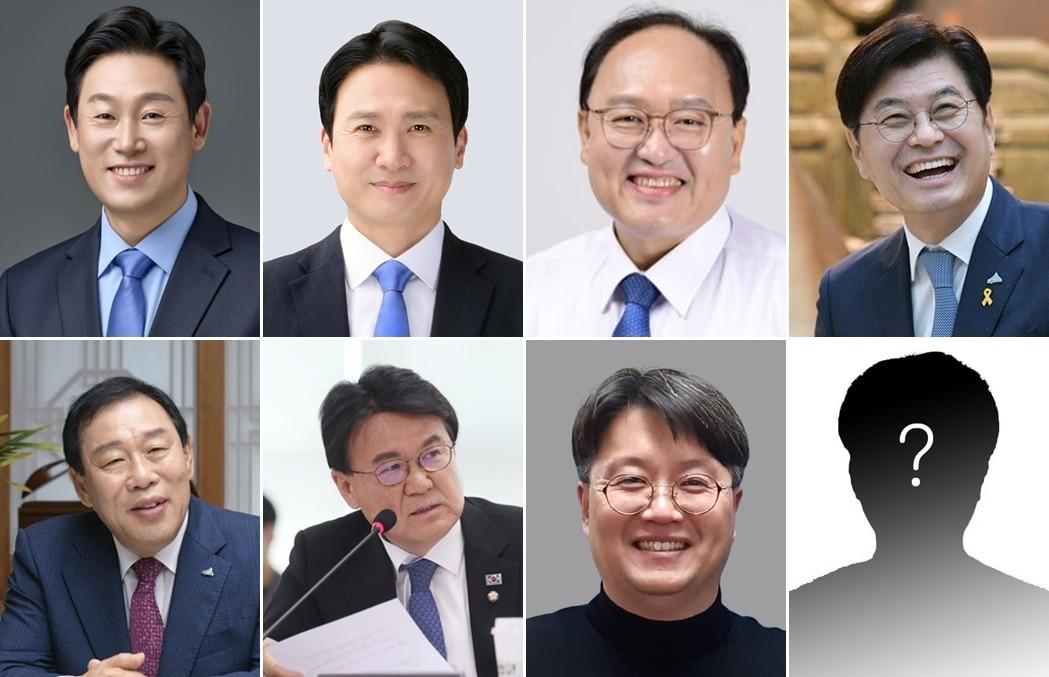 본문 이미지 - 고준일, 김수현, 조상호, 이춘희, 최민호, 황운하, 홍순식 세종시장 후보. (왼쪽부터 시계 방향으로)