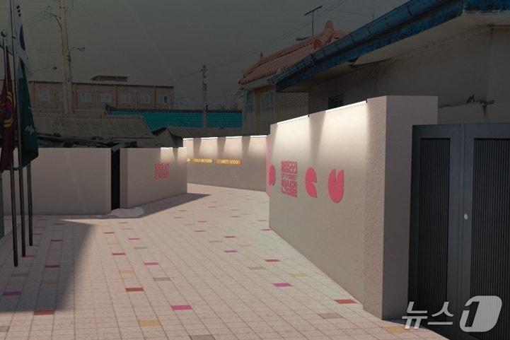 본문 이미지 -  음성군 감곡면 왕장리 장미 골목 투시도.(음성군 제공. 재판매 및 DB금지)/뉴스1