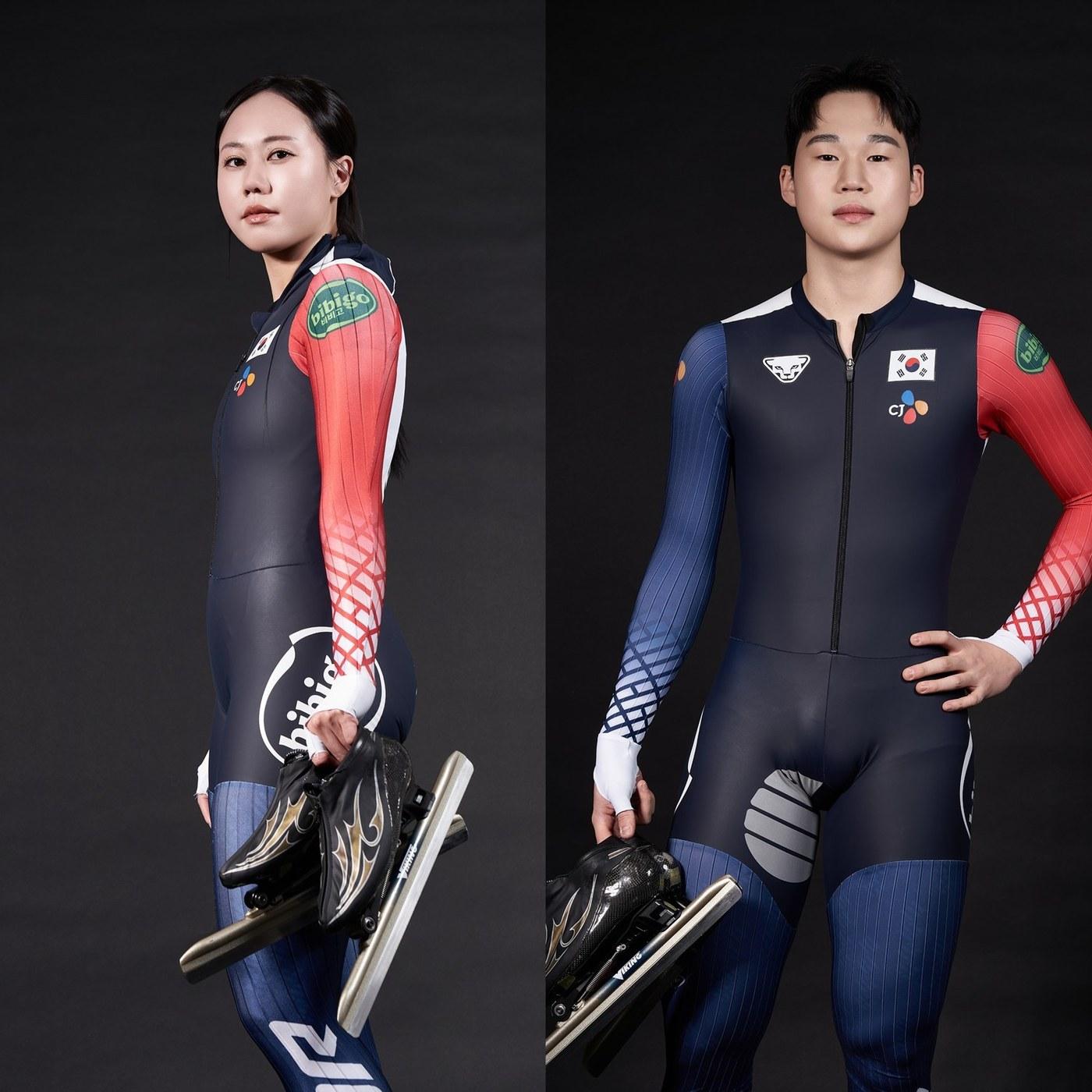 본문 이미지 - 스피드스케이팅 국가대표 박지우&#40;왼쪽&#41;와 조승민. &#40;700크리에이터스 제공&#41;