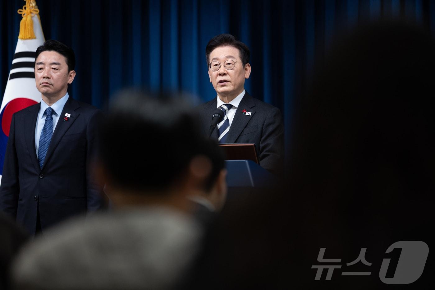 이재명 대통령이 3일 서울 용산 대통령실 청사에서 ‘빛의 혁명 1주년, 대통령 대국민 특별성명’을 발표하고 있다. 2025.12.3/뉴스1 ⓒ News1 이재명 기자