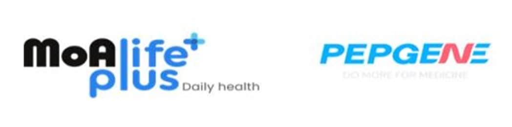 본문 이미지 - ㈜모아라이프플러스&#40;왼쪽&#41;와 ㈜펩진의 CI.