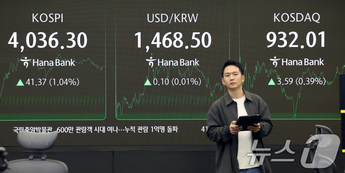 서울 중구 하나은행 본점 딜링룸. /뉴스1 ⓒ News1