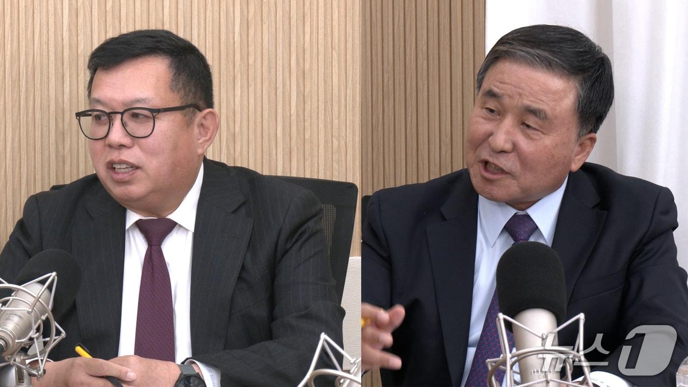 뉴스1TV &#39;이슈 라이브&#39; 12.3 계엄 1년 특집방송에 출연한 전인범 전 육군 특수전사령관&#40;좌&#41;과 정항래 전 육군 군수사령관&#40;우&#41;. 2025.12.3./뉴스1