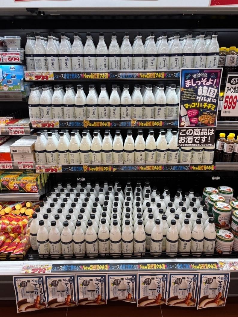 본문 이미지 - 일본 현지 마트에 진열된 지평 프레시(지평주조 제공)