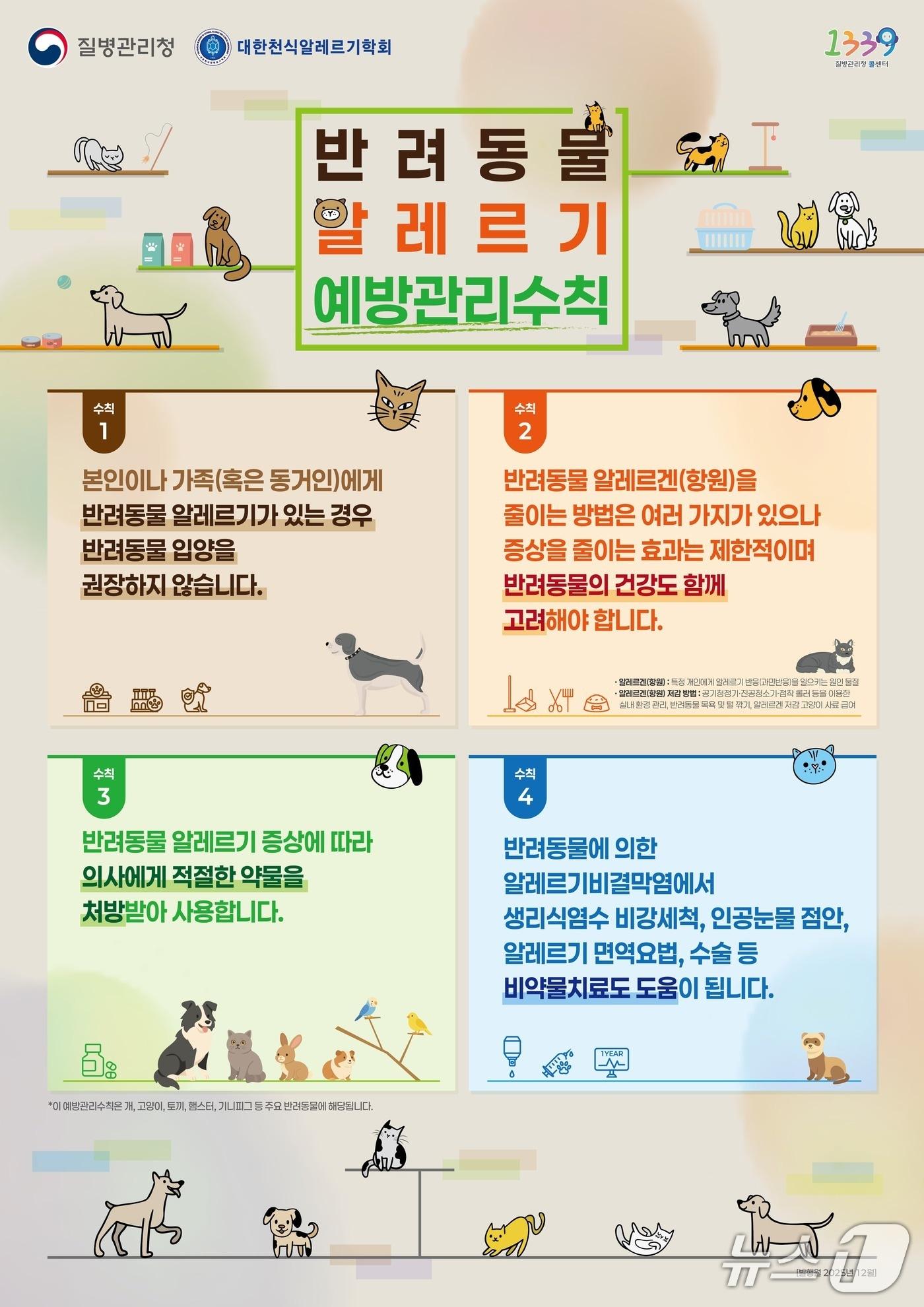 본문 이미지 - 반려동물 알레르기 예방관리수칙 포스터(질병관리청 제공)