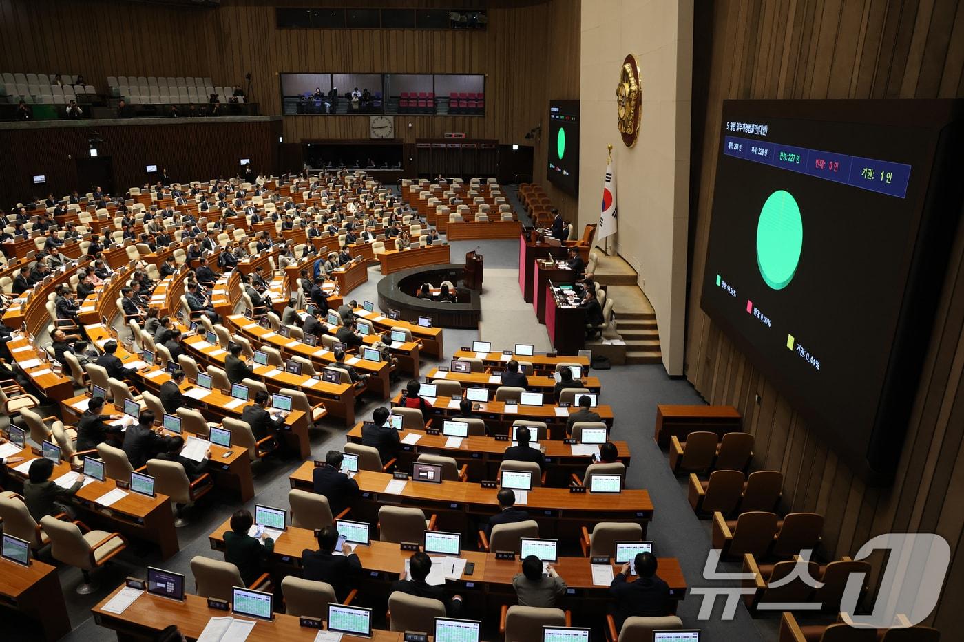 30일 서울 여의도 국회에서 열린 제430회국회(임시회) 3차 본회의 2025.12.30/뉴스1 ⓒ News1 이승배 기자
