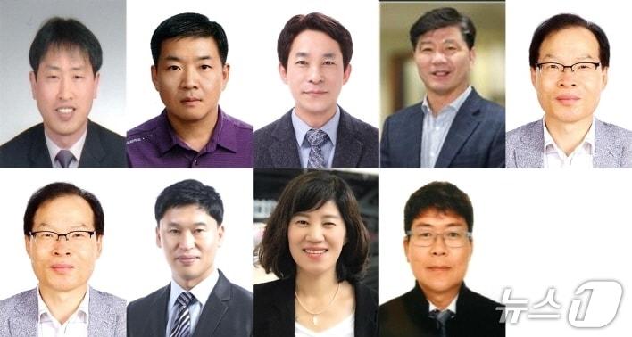 본문 이미지 - 사진 위 왼쪽부터 국승철, 이영섭, 강병구, 김용삼, 이기섭 서기관. 아래 왼쪽부터 이기섭, 김칠현, 김현옥, 김인택 서기관./뉴스1
