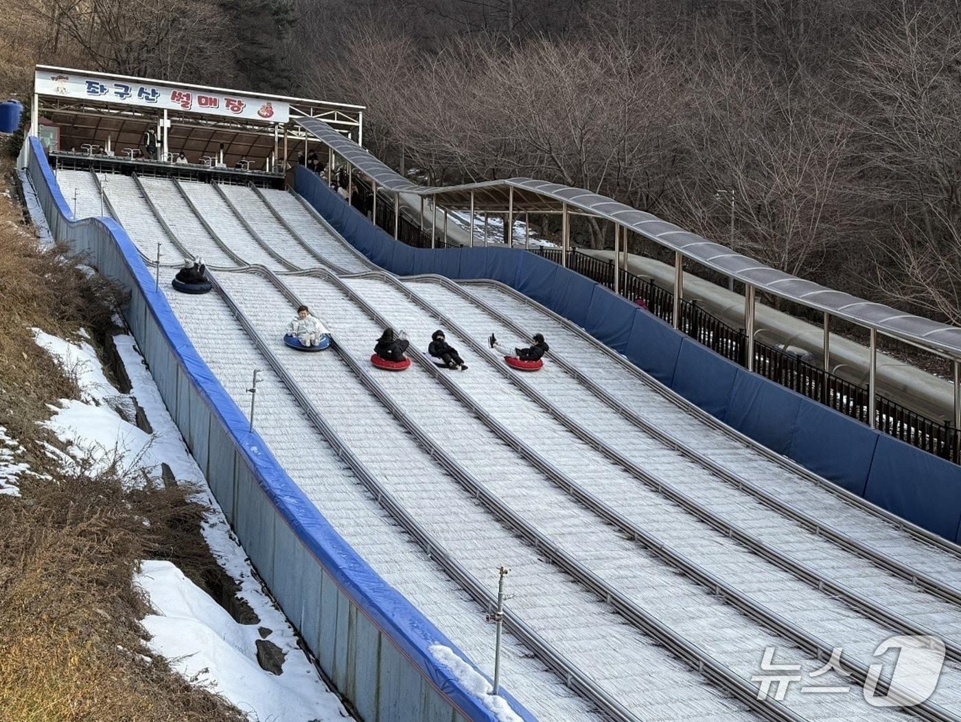 본문 이미지 - 충북 증평 좌구산 눈썰매장.(증평군 제공, 재판매 및 DB금지)/뉴스1