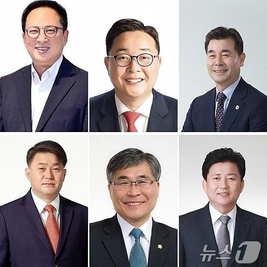 본문 이미지 - 위 왼쪽부터 시계방향으로 고호근, 권태호, 김영길, 박태완, 신성봉, 이성룡.(가나다순)/뉴스1 2025.12.31/뉴스1 ⓒ News1 박정현 기자