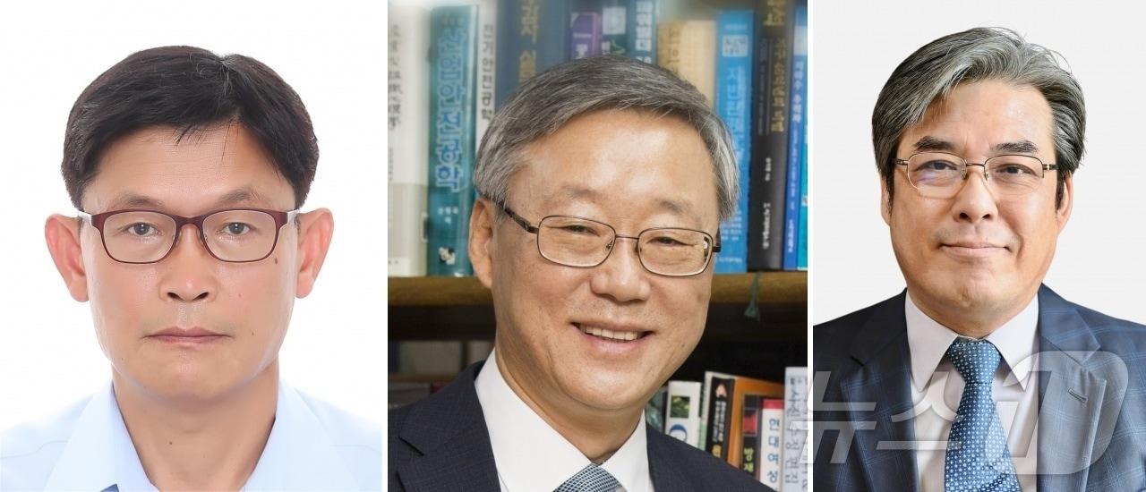 본문 이미지 - 원자력안전위원회가 국회 추천 몫 비상임위원 3명을 31일 새로 위촉했다. 왼쪽부터 염학기 경희대학교 원자력공학과 학술연구교수, 성게용 동국대학교 WISE캠퍼스 에너지·전기공학과 대우교수, 박종운 동국대학교 WISE캠퍼스 에너지·전기공학과 교수. 2025.12.31/뉴스1(원자력안전위원회 제공) ⓒ News1 김민수 기자