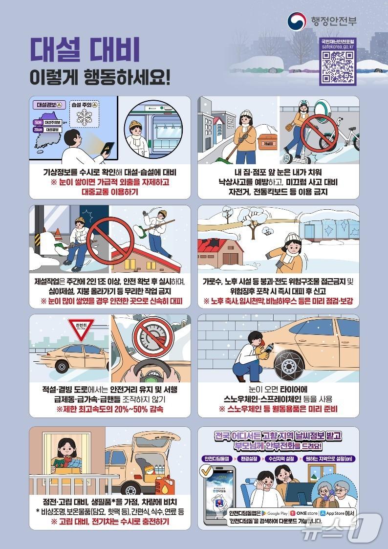 본문 이미지 - 강설 예보 행동요령.&#40;안산시 제공&#41;