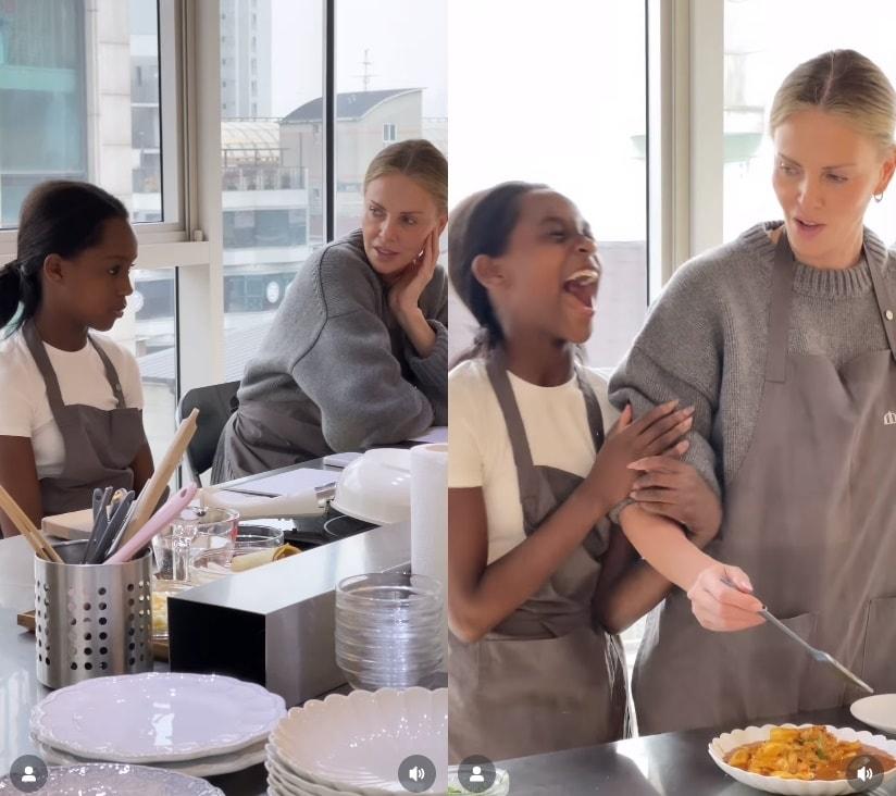 본문 이미지 - 샤를리즈 테론/ 최광호 셰프 인스타그램 캡처