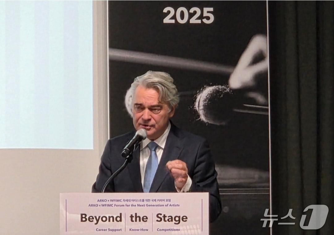 본문 이미지 - 피터 폴 카인라드 국제콩쿠르세계연맹&#40;WFIMC&#41; 회장. 2025.12.5/뉴스1 ⓒ News1 정수영 기자