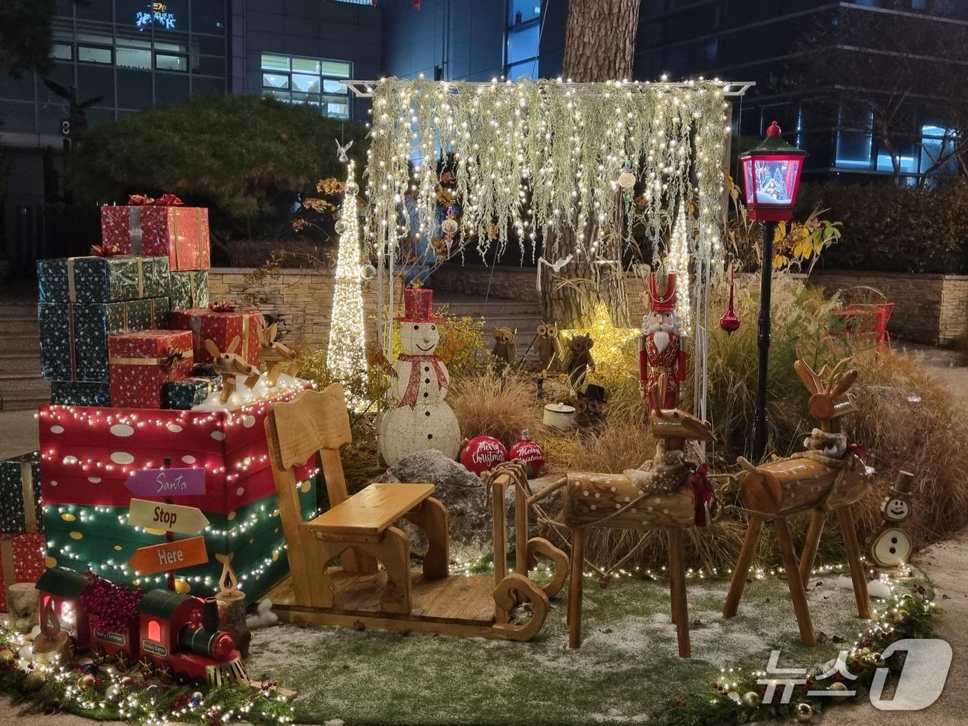 본문 이미지 - 은평구는 구청 앞 정원 &#39;숲으로 가든&#39;과 GTX연신849광장을 겨울 정원으로 새단장했다.&#40;은평구 제공&#41;