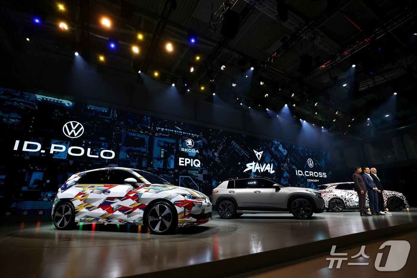 2025년 9월 독일 뮌헨서 열린 IAA 모빌리티쇼에서 선보인 폭스바겐그룹의 유럽 전기차.ⓒ 로이터=뉴스1 