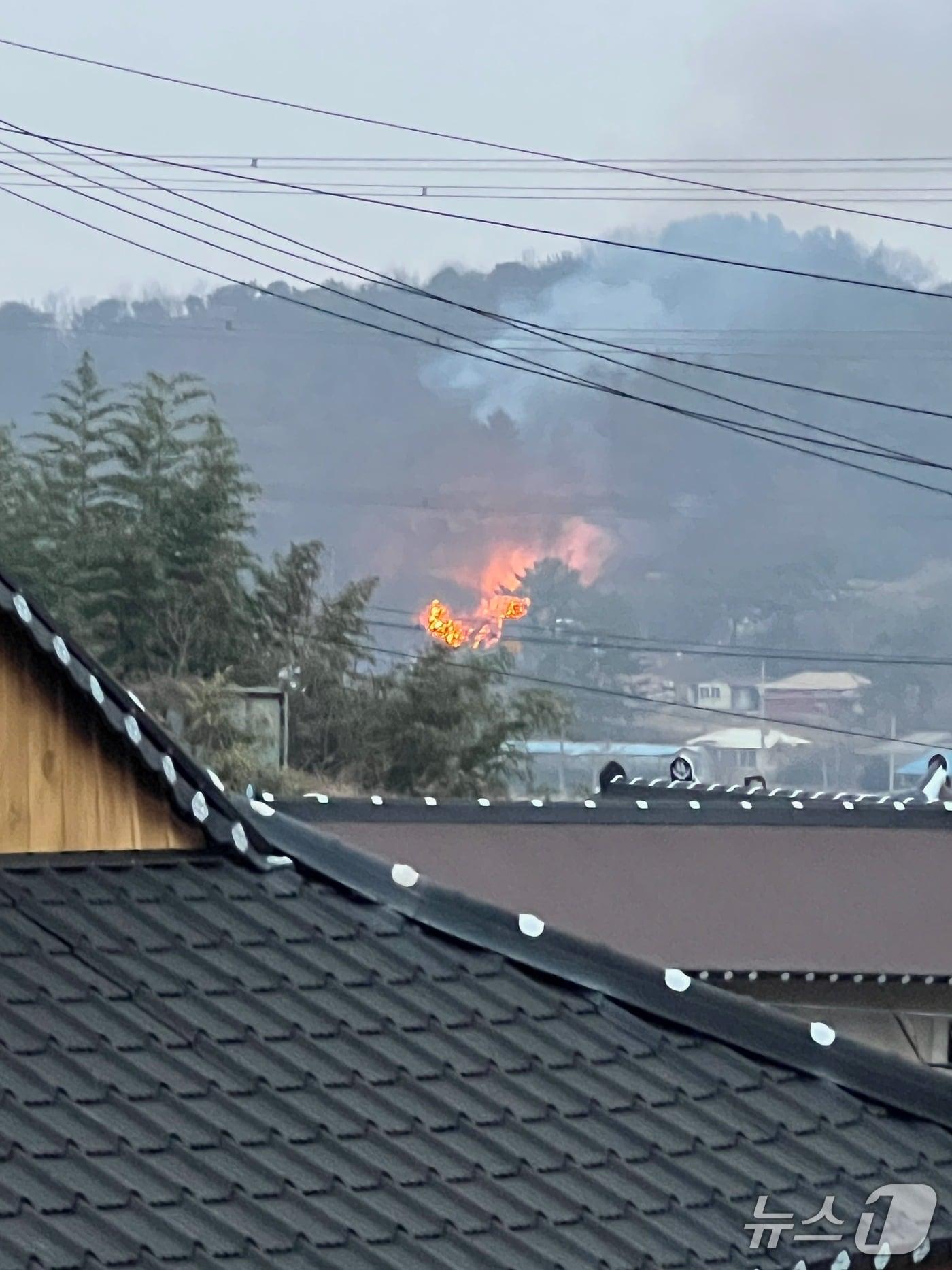 본문 이미지 - 부여 임천면 가신리 산불 현장. &#40;산림청 제공, 재판매 및 DB금지&#41; / 뉴스1 