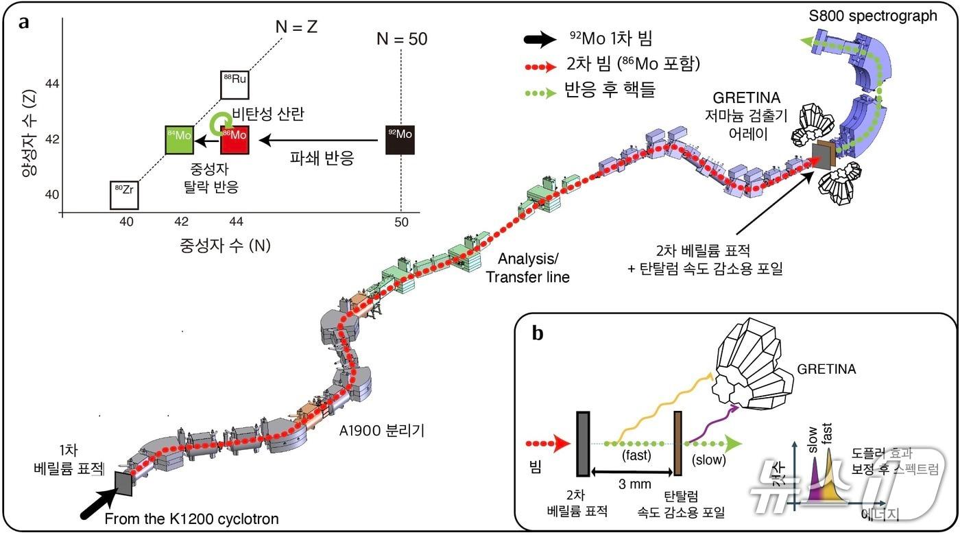 원자핵 생성과 감마선 측청 실험 과정&#40;IBS 제공&#41; /뉴스1
