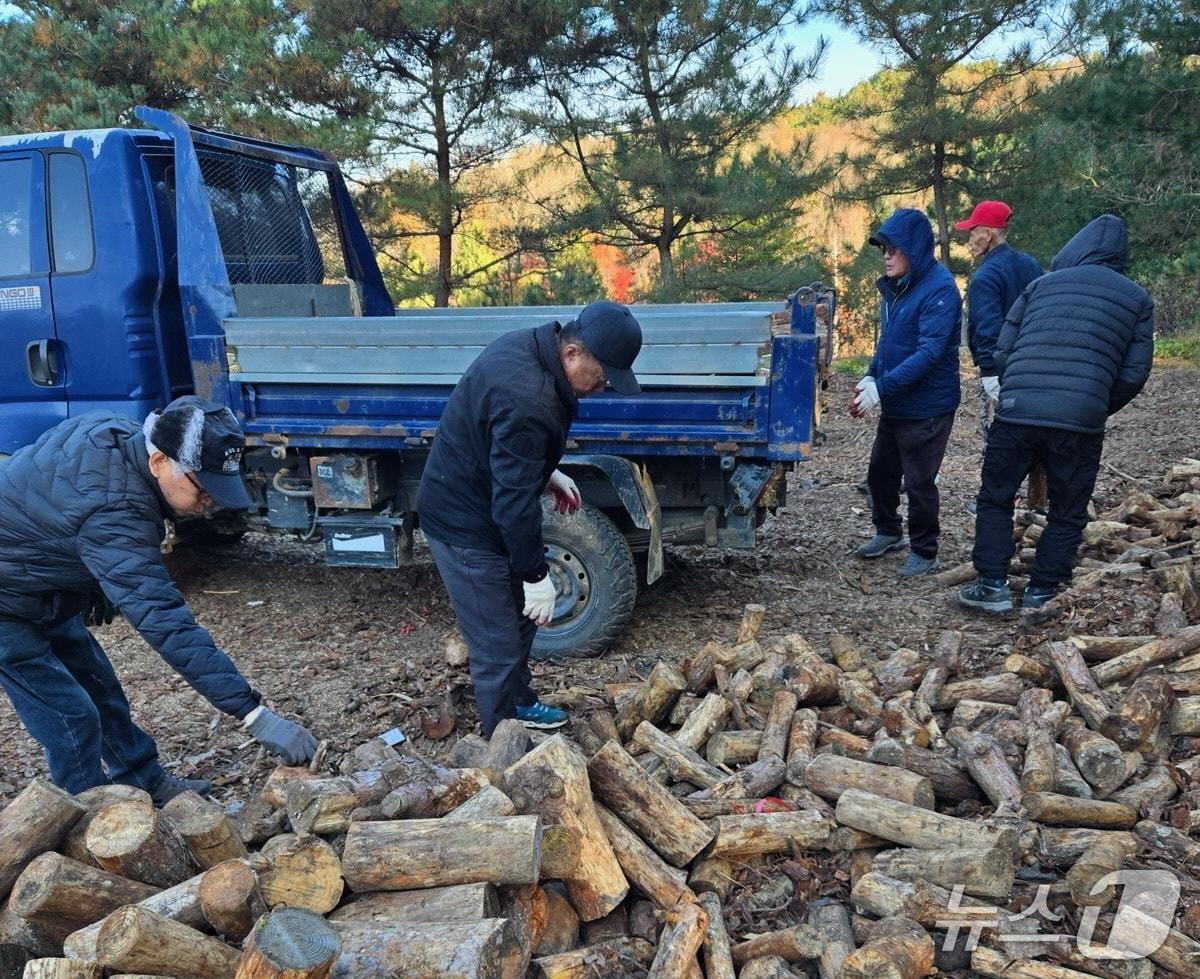 본문 이미지 - 취약계층 땔감 나눔 행사 &#40;보은군 제공. 재판매 및 DB금지&#41; /뉴스1 