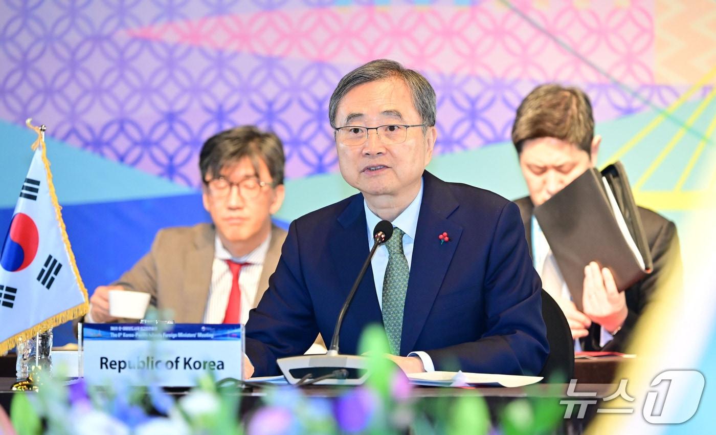 조현 외교부 장관이 12일 서울에서 솔로몬제도 피터 샤넬 아고바카 외교장관과 공동으로 제6차 한-태평양도서국 외교장관회의를 개최했다. 2025.12.09. &#40;외교부 제공&#41; 