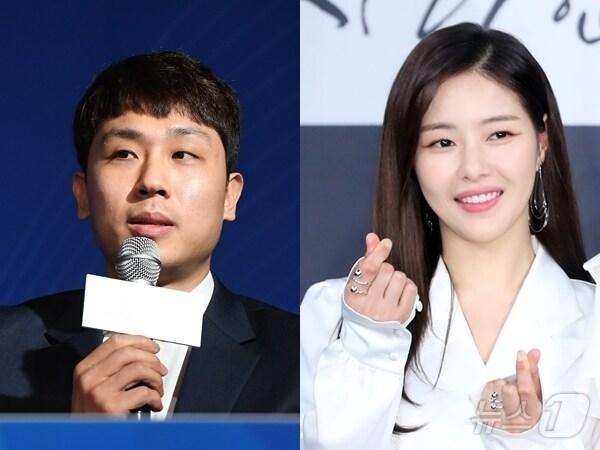 본문 이미지 - 김태술 고양 소노 감독&#40;왼쪽&#41;, 배우 박하나 / 뉴스1 DB