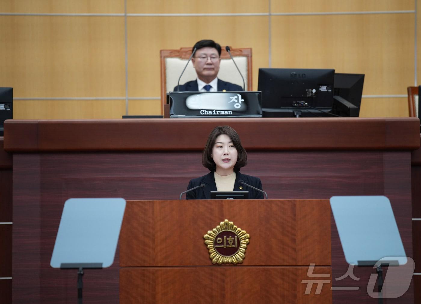 본문 이미지 - 11일 서난이 전북자치도의원이 임시회 제1차 본회의에서 5분 발언을 하고 있다.(의회제공)2025.2.11/뉴스1