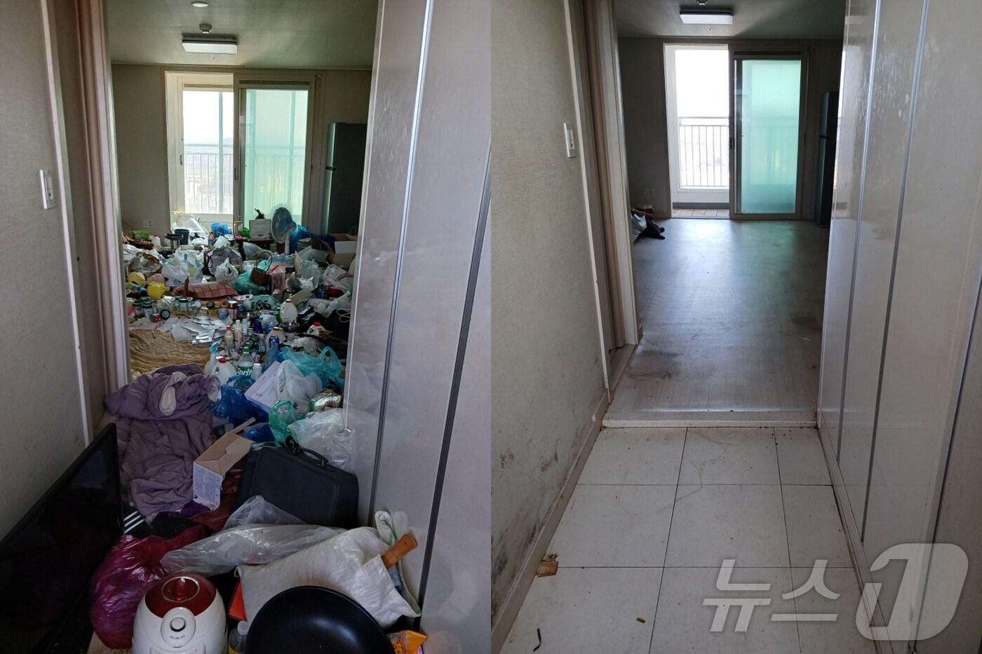 저장 강박 가구 환경 정비 전(왼쪽)과 후. (예산군 제공. 재판매 및 DB금지) /뉴스1