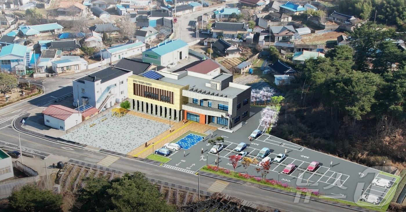 본문 이미지 -  고창군이 농촌공간을 혁신적으로 바꿔내는 ‘농촌협약 대상·연계사업’ 추진에 속도를 내고 있다.. 농촌협약사업으로 추진하는 신림면 주민행복센터 조감도. (재판매 및 DB금지)/뉴스1