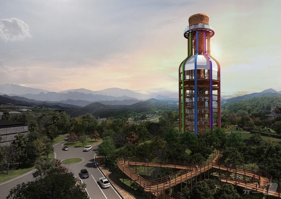 본문 이미지 - 영동군 대표 관광지인 레인보우 힐링관광지내에 조성하는 전망대 조감도(영동군 제공. 재판매 및 DB금지) /뉴스1