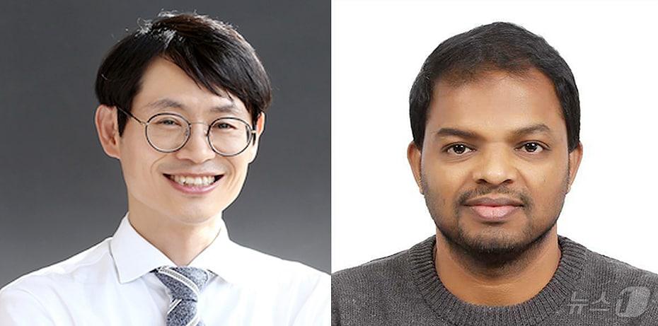 본문 이미지 - 정의헌 교수와 모드. 아프잘 칸(Mohd. Afzal Khan) 박사(왼쪽부터)(지스트 제공)/뉴스1 