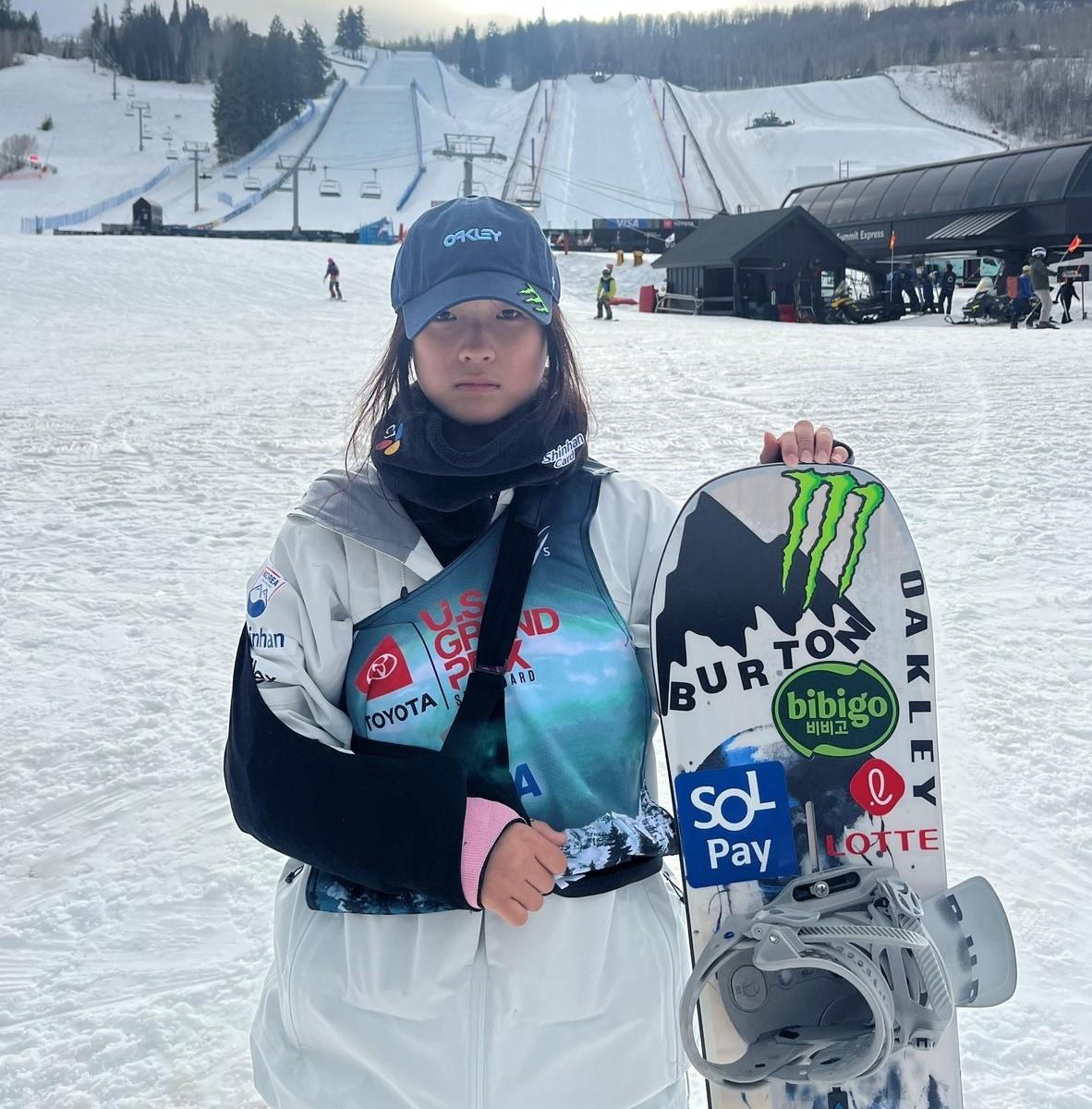 본문 이미지 - 최가온이 2일&#40;한국시간&#41; 열린 FIS 스노보드 월드컵에서 은메달을 차지했다. &#40;올댓스포츠 제공&#41;