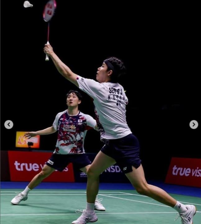 본문 이미지 - 남자 배드민턴 서승재(오른쪽)-진용이 태국 마스터스 남자 복식에서 우승했다. (세계배드민턴연맹 홈페이지 캡처)