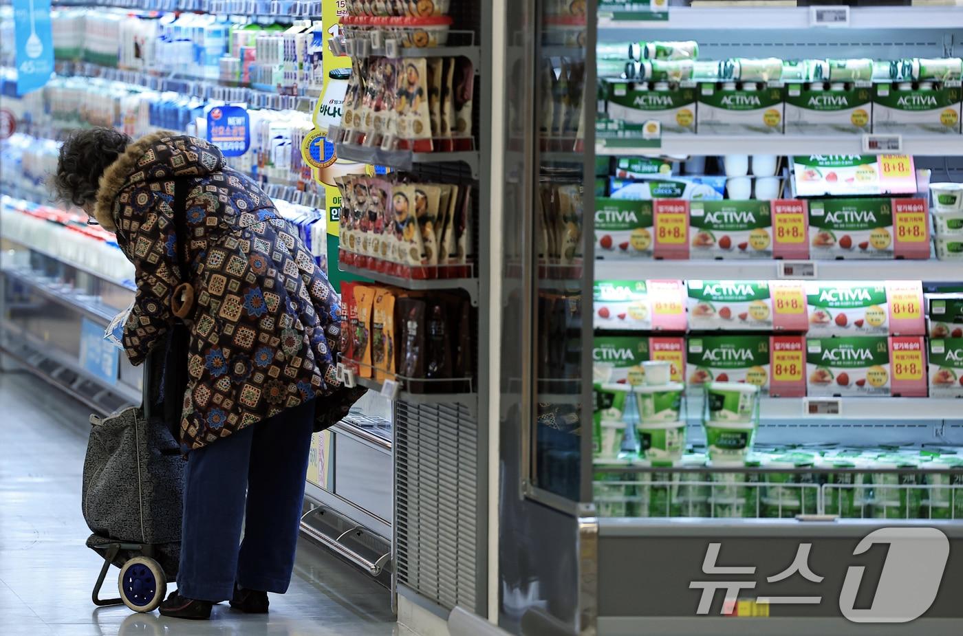 한 대형마트에서 한 주부가 장을 보고 있다. (자료사진) /뉴스1 ⓒ News1 박정호 기자