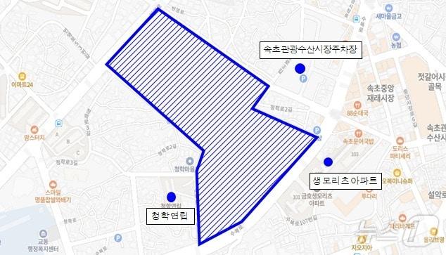 본문 이미지 - 금호6지구 지적재조사 대상 위치도.(속초시 제공, 재판매 및 DB 금지) 2025.2.20/뉴스1