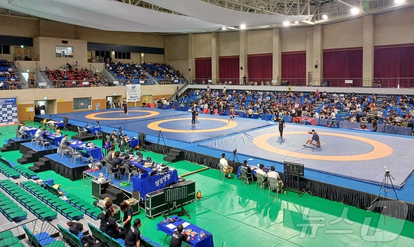 레슬링 훈련.(고성군 제공. 재판매 및 DB금지.)