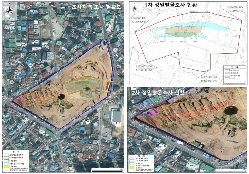 본문 이미지 - 후백제 도성벽으로 추정되는 유물이 발견된 종광대 2지구 재개발사업이 국가유산청은 '현지보전' 결정으로 결국 무산됐다.(전주시 제공, 재판매 및 DB 금지)/뉴스1