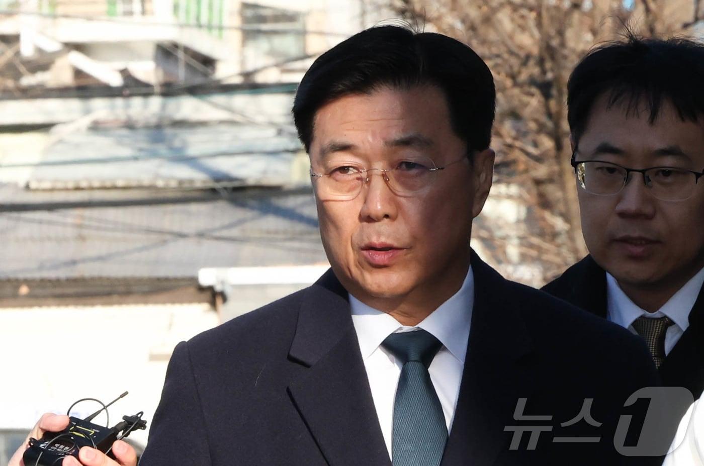 홍장원 전 국가정보원 제1차장이 20일 서울 종로구 헌법재판소에서 열린 윤석열 대통령 탄핵심판 10차 변론에 증인으로 출석하고 있다. 2025.2.20/뉴스1 ⓒ News1 허경 기자