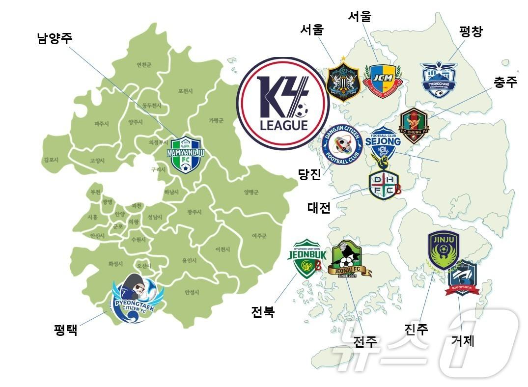 본문 이미지 - 2024년 K리그 4부 참가구단 현황.(제천시체육회 제공.재판매 및 DB금지) 