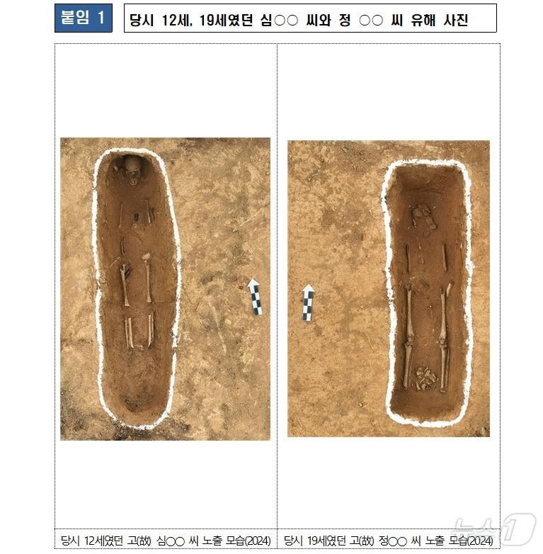 본문 이미지 - 신원이 확인된 '함평군 월야면 남산뫼 사건' 희생자 유해. 2025.02.21/뉴스1(진실화해위 제공)