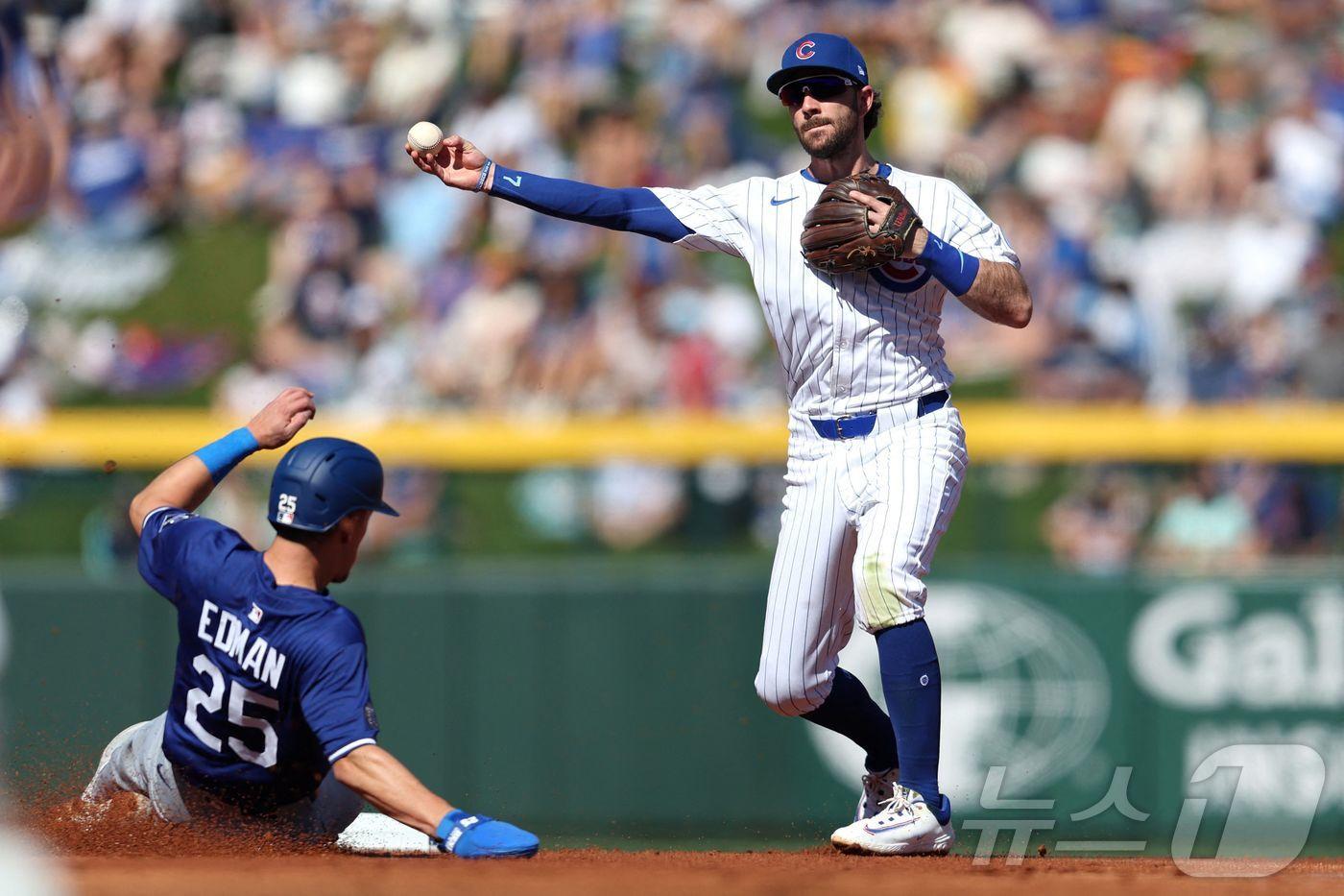 LA 다저스는 22일&#40;한국시간&#41; 열린 2025 메이저리그 시범경기에서 시카고 컵스에 3-7로 졌다. ⓒ AFP=뉴스1