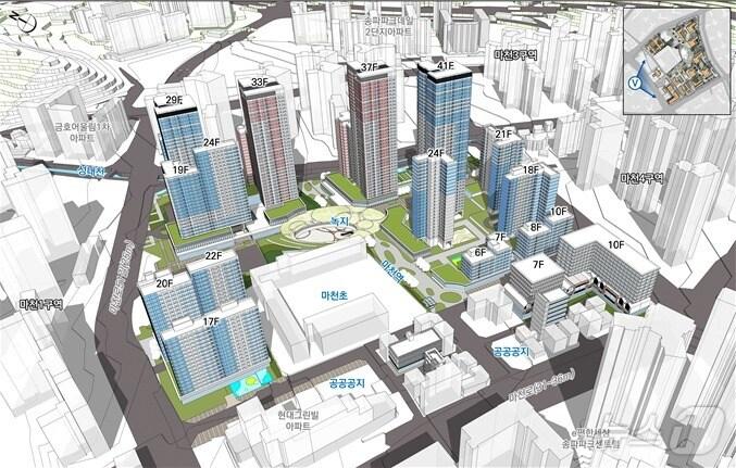 본문 이미지 -  마천 2구역 일대 예상 조감도 &#40;서울시 제공&#41;