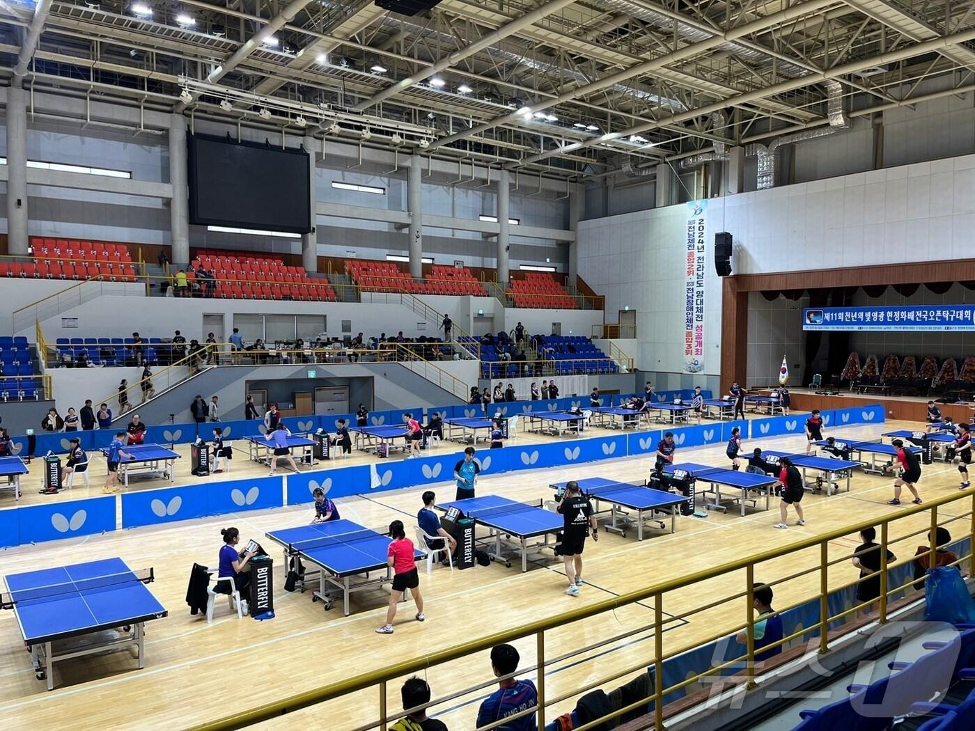 본문 이미지 - 제11회 현정화배 천년의빛 영광 전국오픈 탁구대회.&#40;영광군 제공.재판매 및 DB금지&#41;2025.2.24./뉴스1