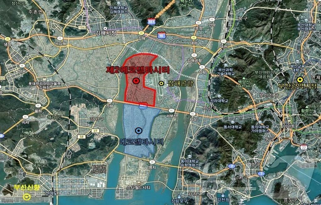 본문 이미지 - 제2에코델타시티 조성사업 부지 위치도&#40;부산시청 제공. 재판매 및 DB 금지&#41;