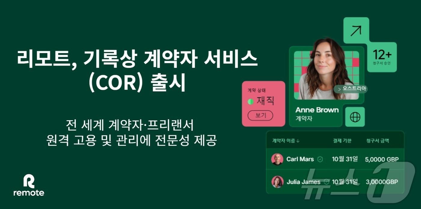 리모트, '기록상 계약자 서비스'(COR) 출시(리모트 제공)