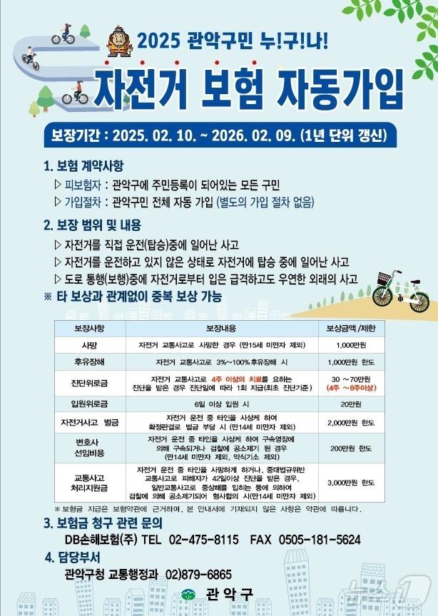 본문 이미지 -  관악구민 자전거보험.