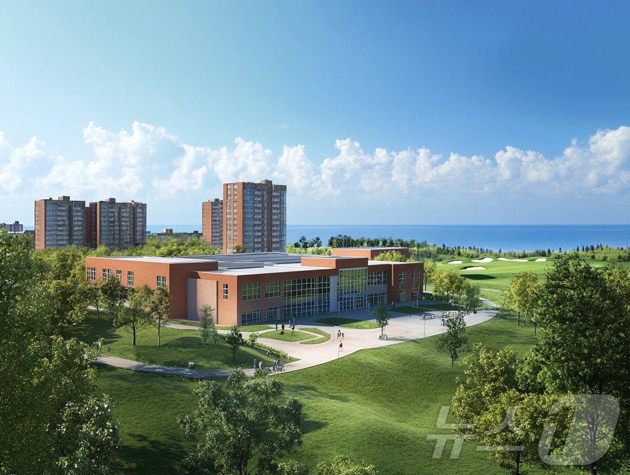 본문 이미지 -  AI가 생성한 솔라시도 국제학교 및 주거특화단지 이미지  &#40;BS그룹 제공&#41;