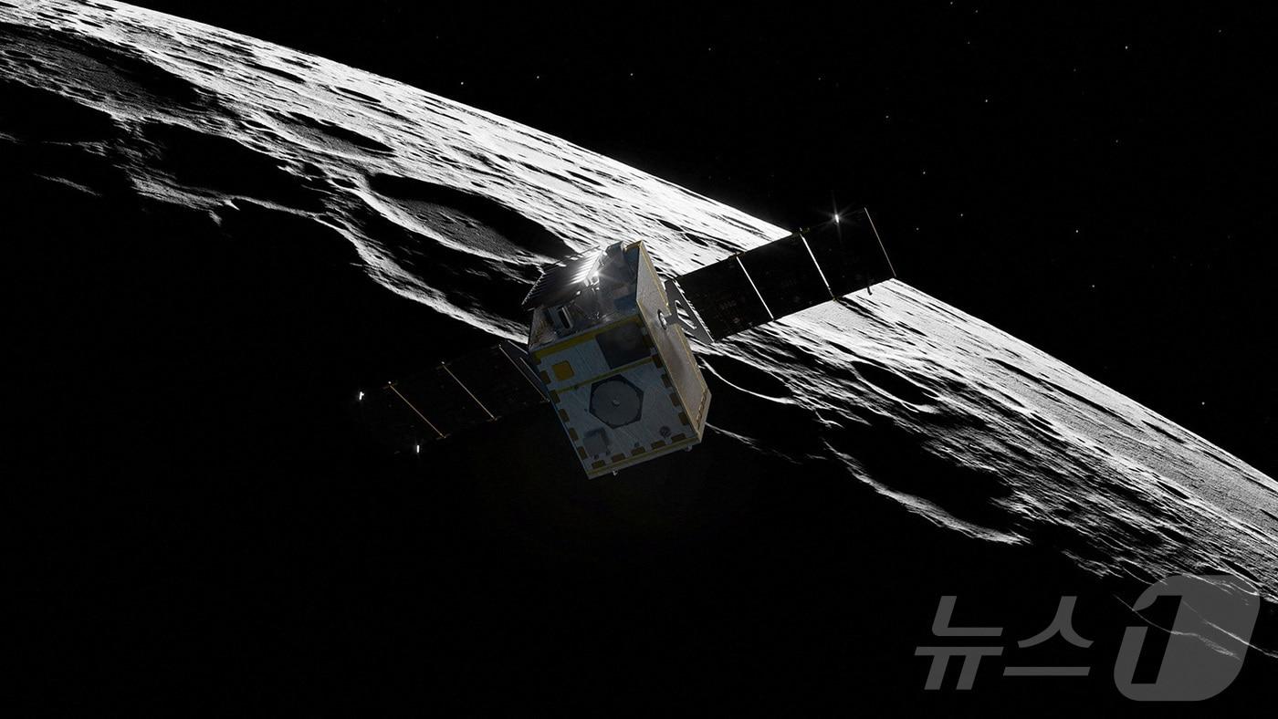 미국 항공우주국(NASA)의 루나 트레일블리에저가 달 궤도에 들어가는 모습을 담은 개념도.2025.2.26. ⓒ 로이터=뉴스1