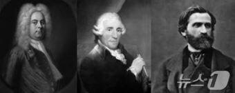 본문 이미지 - 왼쪽부터 헨델, 하이든, 베르디
