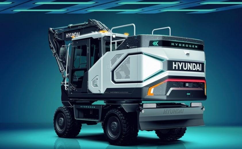 본문 이미지 - HD현대건설기계가 개발한 15톤급 중형 굴착기 'HW155H'. 현대자동차그룹과 공동으로 개발한 수소연료전지가 탑재됐다(HD현대건설기계 홈페이지 갈무리). 2025.02.04.