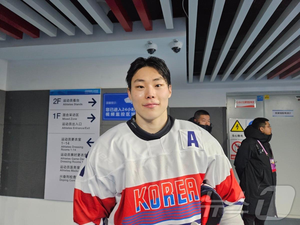 본문 이미지 - 한국 아이스하키 대표팀의 이총민 ⓒ News1 안영준 기자